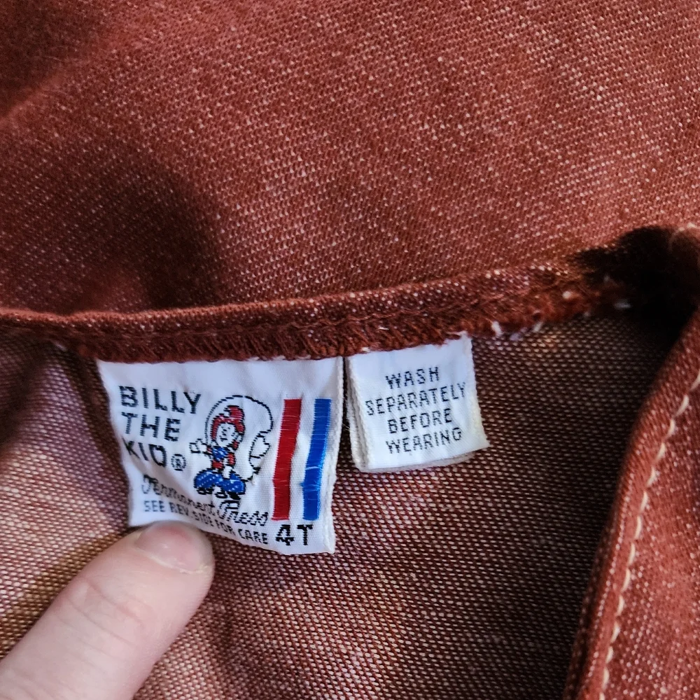 Rust Red Boys' Western Vest Vintage Billy The Kid